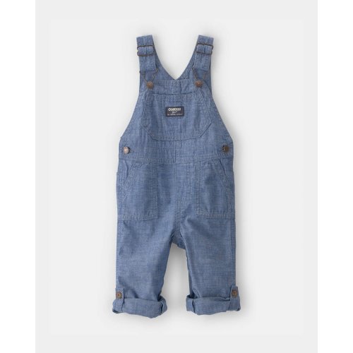 Baby Boy Chambray Cuffed Overalls - Medium Wash - OshKosh B'gosh | Carter's