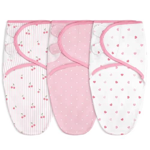 Baby Swaddle Blanket, 0-3 Months, Cotton Arm-in Sleep Sack, Wearable Blankets Wrap for Newborn Infant