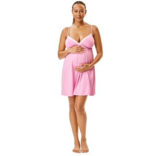 Motherhood Maternity Women's Maternity Nursing Sleep Chemise- Pink, Large