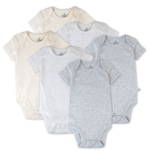 6-Pack Organic Cotton Short Sleeve Bodysuits Natural Ombre Newborn
