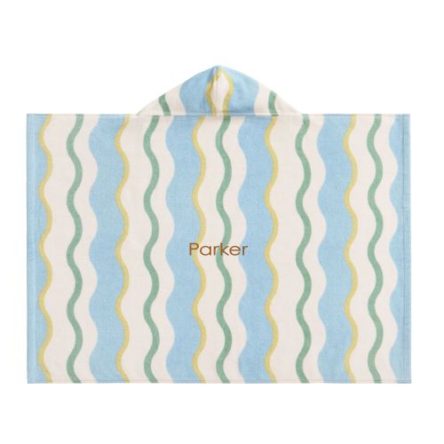 Wavy Stripe Baby Beach Hooded Towel UPF 50+