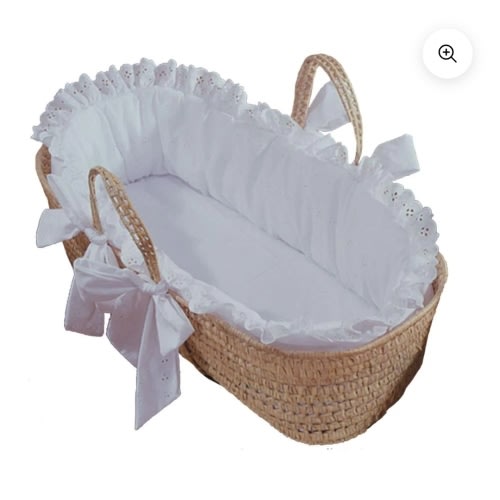 Traditional Eyelet Baby Moses Basket
