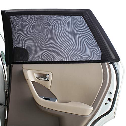 Magnelex Sock Style Window Shades for Baby Block Sun Rays to Keep Passengers, Pets and Car Interior Cool and Comfortable Elasticized Universal Mesh Shades Fit Most Vehicles (2 Pack)