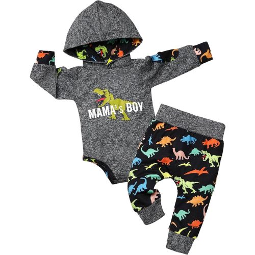 Fommy Newborn Baby Boy Clothes Plaid Letter Print Long Sleeve Hoodies + Long Pants 2PCS Fall Winter Outfits Set