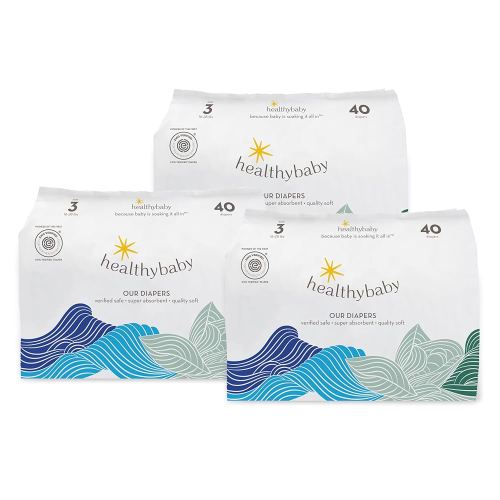 Our Diapers | EWG Verified Safe & Plant-Based Diapers | Leak Protection | Soft Organic Cotton Shell | Chlorine-Free Diaper for Sensitive Skin | Size 3 (16-28 lbs) 120 Count