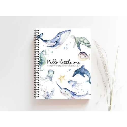 Baby book, New Baby Gift, Pregnancy Journal, New Mom gift, Nautical nursery, Baby Boy Nursery, Baby Shower Gift, Baby Boy Gift, C26A