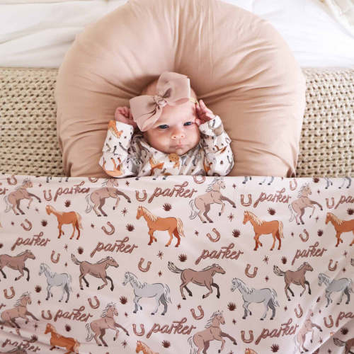 P's Ponies Personalized Swaddle Blanket