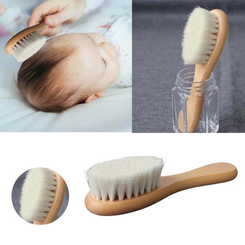 Baby Hair Brush Gentle Scalp Massage Wool Grooming Soft Detangling Comb for Women Men Fetal Head Care