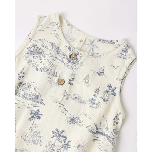 Rylee + Cru Beau Romper Ocean Toile - Shop