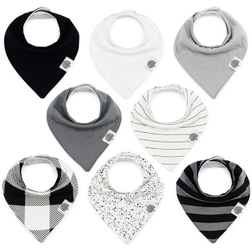 Parker Baby Bandana Drool Bibs 8 Pack Baby Bibs for Boys, Girls, Unisex - "Lunar Set"