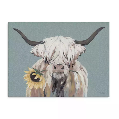 Ellie with a Sunflower Canvas Art Print, 24x18 in. | Kirklands Home