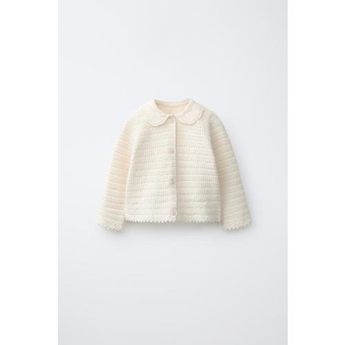 TEXTURED KNIT CARDIGAN - Ecru | ZARA United States