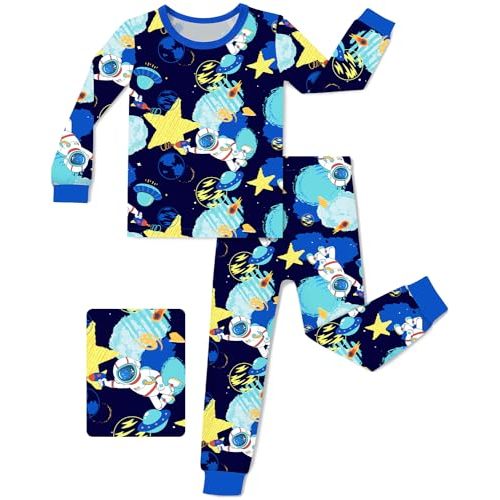 Bamboo Viscose Toddler Pajamas Boys Girls Baby 12M-8Y Pjs Sets Kids 2pcs Snug fit Long-Sleeve Sleepwear