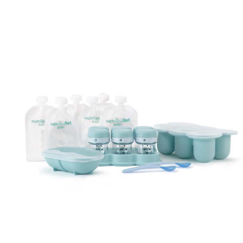 NutriBullet Baby & Toddler Meal Prep Kit with Infant Feeding Spoon, Pouch, Freezer Containers & Bowl