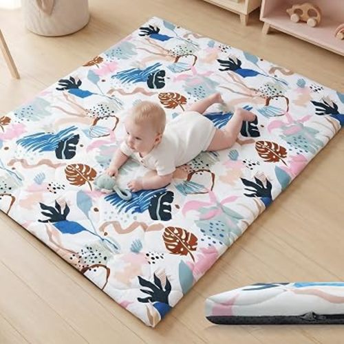 1.6" Thick Baby Play Mat, 71x59 Removable & Machine Washable Cover