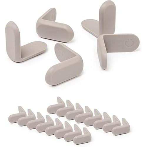 Ubbi Corner Protectors, Furniture Corner Guards for Baby and Toddlers, Baby Proof Covers, Baby Safety, Taupe, 16 Piece Set