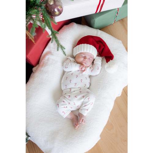 Pointelle Kimono Set in Candy Cane