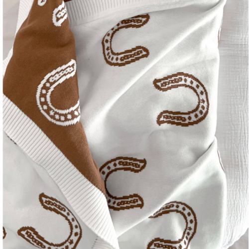 Knit Blanket | Western Horse Shoe – Little and Fern