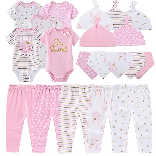 Kiddiezoom Newborn Baby Girl Boy Clothes Baby Outfits Pants Bodysuits Gifts Set Layette Set 0-3 Months