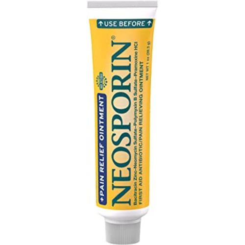 Neosporin + Maximum-Strength Pain Relief Dual Action Ointment, First Aid Topical Antibiotic & Analgesic Ointment for 24-Hour Infection Protection with Bacitracin Zinc & Pramoxine HCl, 1 oz