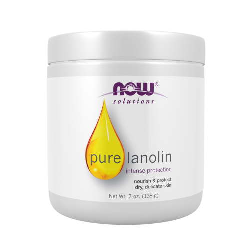 NOW Solutions 7-Ounce Pure Lanolin Moisturizer Balm - Skin Care for Rough Dry Skin, Environmental Protection