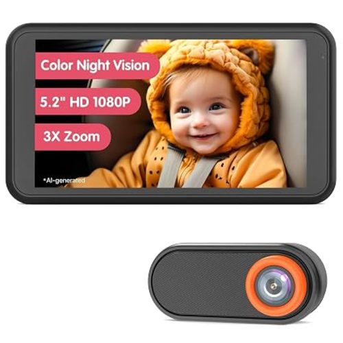 LUCKVIEW BM2 Baby Car Camera, 5.2" 1080P Rear Seat Monitor