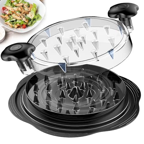 Chicken Shredder Tool Twist Large Meat Shredder with Brush&Fork, Black | Visible Chicken Breast Shredder, Strong Anti-Slip Strip, Ergonomic Handle, BPA Free, Kitchen Gadgets for Pork Beef Chicken