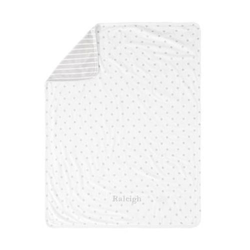 Dot & Stripe Chamois Baby Blanket, Gray