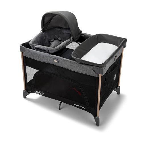 Graco Pack n’ Play Close2Baby Playard with Baby Bassinet, Changing Table, Portable Infant Seat, Milan