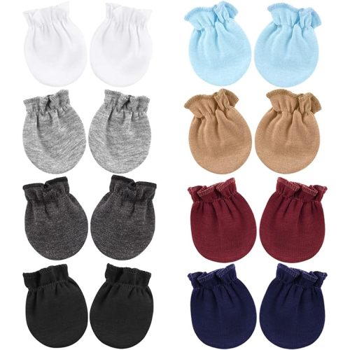 BQUBO Newborn Infant Toddler Mittens No Scratch Cotton Elastic Wrist Gloves Hypoallergenic for 0-6 Months Baby Boys Girls