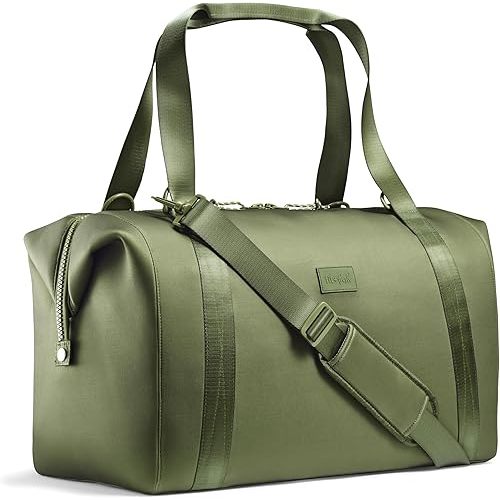 Fit & Fresh Premium Neoprene Weekender Bag With Trolley Sleeve - Large Overnight, Carry-on, Duffel, Gym, and Hospital Bag for Labor & Delivery