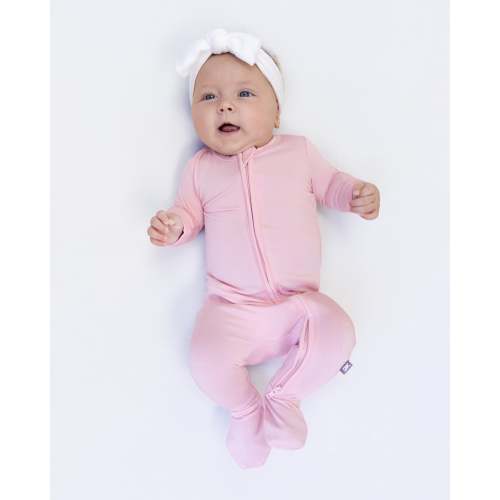 Bumbunny Baby | Zip Footie in Blush Pink – Larkspur Baby Outlet