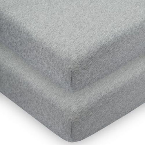 Comfy Cubs Fitted Crib Sheet – 100% Cotton Baby Crib Mattress Sheet for Boys and Girls, Pack of 2 - Grey
