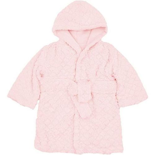 EVERYDAY KIDS Pink Baby Fleece Robe with Hood Cozy Hooded Bathrobe for Girls Ages 0-9 Months Soft, Warm, Lightweight Infant Sleepwear, Loungewear