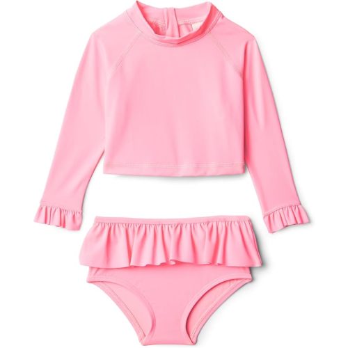 Amazon Essentials x Sofia Grainge Toddler and Baby Girls' 2-Piece Long Sleeve Rashguard Set