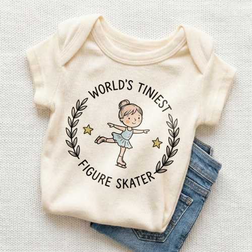 World's Tiniest Figure Skater Baby Onesie - Cute Ice Skating Bodysuit