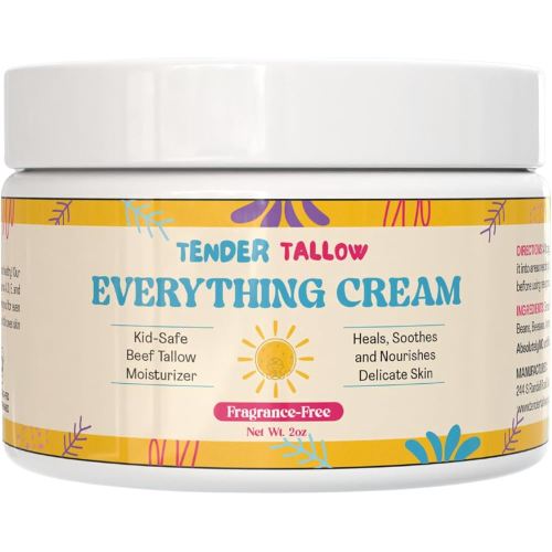 – Fragrance-Free Whipped Tallow Cream for Babies & Kids, 100% Grass-Fed Non-Toxic Balm for Sensitive or Eczema-Prone Skin, Gentle Natural Moisturizer for Chapped Cheeks & Dry Skin – 2oz
