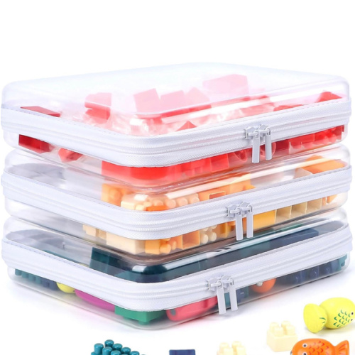 3 Pack Clear Hard Shell Zipper Case, Clear Zipper Pouches Waterproof Makeup Organizer & Travel Toiletry Bag, Diaper Bag Organizing Pouches, Plastic Pouch for Office Home Storage, Large Size
