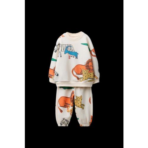 JOGGING SET: SWEATSHIRT AND ANIMAL PRINT JOGGER PANTS - Ice | ZARA United States