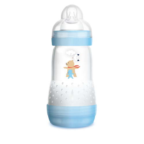 MAM Baby Bottles for Breastfed Babies, MAM Baby Bottles Anti-Colic, Boy, 9 Ounces, 1-Count