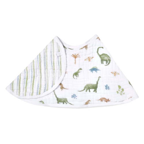 aden + anais™ essentials Cotton Muslin Burpy Bib, Tblue, Dino Jungle, Boy