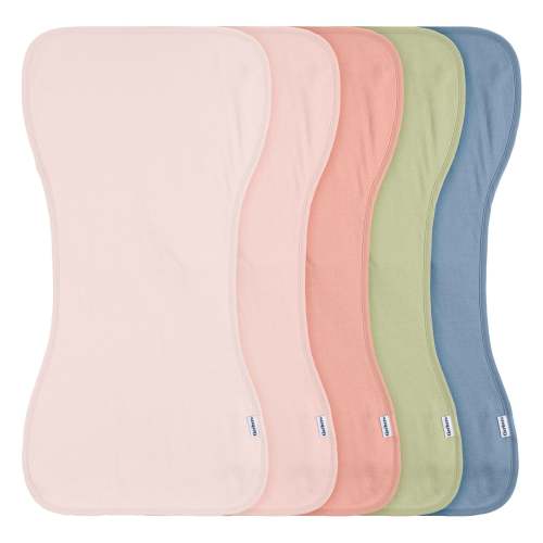 5-Pack Baby Girls Pink & Blue Jersey Burp Cloths