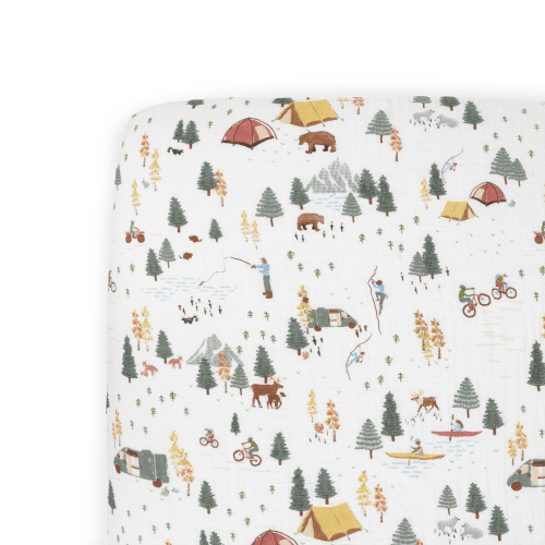 Organic Cotton Muslin Crib Sheet - Alpine Adventure