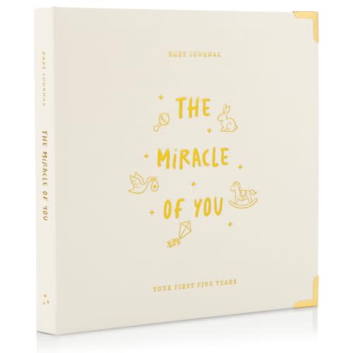 Keepsake Baby Memory Book for Boys and Girls – Timeless First 5 Year Baby Book – Neutral Journal Scrapbook or Photo Album - Record a Milestone for Every Event from Birth to Age 5