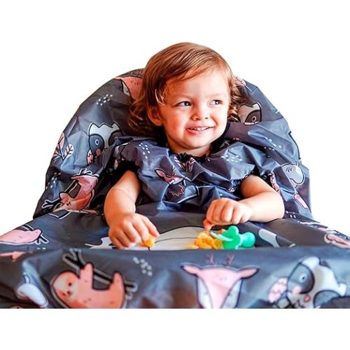 grabease Allover Waterproof Bib for Self-Feeding Infants and Toddlers, Machine Washable, Ages 6-24 Months