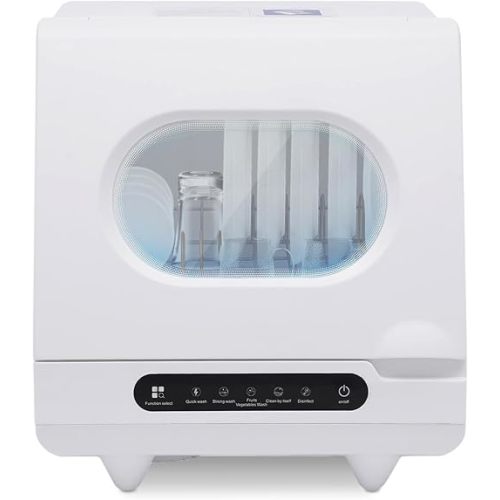 Portable Countertop Dishwasher, 110V 800W Mini Dishwasher Home Counter Top Dishwasher, 5 Programs 161.6℉ Hi-Temp 360° Spin Spray Small Dishwasher for Homes Apartments& RV