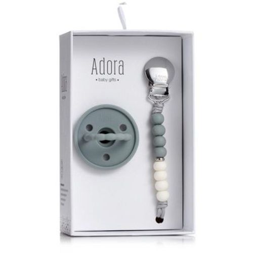 Baby Soother Silicone Pacifiers & Coordinating Mini Clip – Scalloped/Classic Design Infants Self-Soothing & Comforting Gift Set of 2 for Newborns