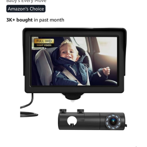 GROWNSY Baby Car Camera, HD Display Baby Car Mirror with Night Vision Feature, 4.3 inch Baby Car Camera with Monitor Wide Clear View, Backseat Camera Rear Facing to Observe Baby’s Every Move
