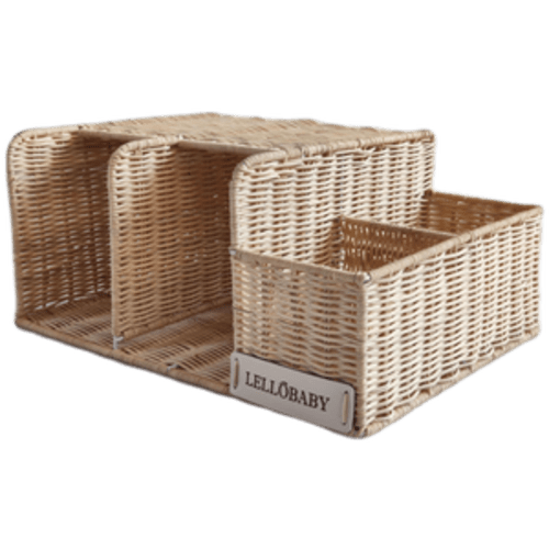 LELLOBABY™ X Hampton BABY - Deluxe Rattan Diaper Caddy