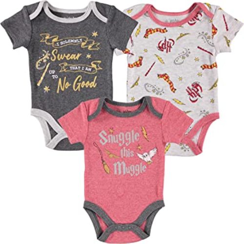 Harry Potter Baby Boys’ Short Sleeve Bodysuit Multipack Gift For Baby Girl or Boy Baby Clothes